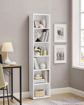 Songmics Bookcase, Bookshelf With 6 Shelves, Shelving Rack, For Living Room, Study, Office, Bedroom, Modern Style, Cloud White - image 1