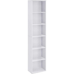 Songmics Bookcase, Bookshelf With 6 Shelves, Shelving Rack, For Living Room, Study, Office, Bedroom, Modern Style, Cloud White - thumbnail 7