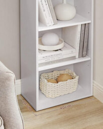 Songmics Bookcase, Bookshelf With 6 Shelves, Shelving Rack, For Living Room, Study, Office, Bedroom, Modern Style, Cloud White - thumbnail 5