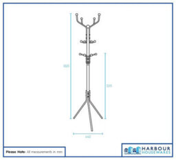 Harbour Housewares Classic Free-Standing Steel Coat Rack - Matte Black - thumbnail 9