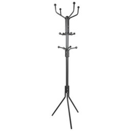 Harbour Housewares Classic Free-Standing Steel Coat Rack - Matte Black - thumbnail 1