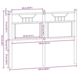 Berkfield Headboard Brown Oak 120 Cm Engineered Wood And Steel - thumbnail 8