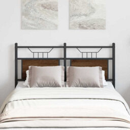 Berkfield Headboard Brown Oak 120 Cm Engineered Wood And Steel
