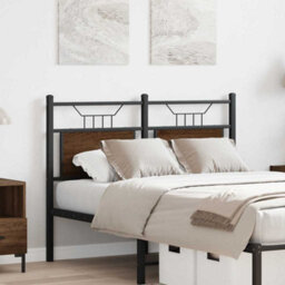 Berkfield Headboard Brown Oak 120 Cm Engineered Wood And Steel - thumbnail 3