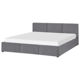 Beliani Ottoman Bed Velvet Bousse 180 X 200 Cm (Eu Super King) Dark Grey - thumbnail 6