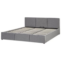 Beliani Ottoman Bed Velvet Bousse 180 X 200 Cm (Eu Super King) Dark Grey - thumbnail 5
