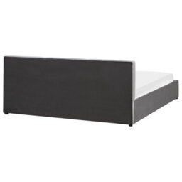 Beliani Ottoman Bed Velvet Bousse 180 X 200 Cm (Eu Super King) Dark Grey - thumbnail 8
