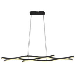 Luminosa Lighting Luminosa Geronimo Pendant Ceiling Light Matt Black 3X Led 3000K - thumbnail 3