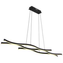 Luminosa Lighting Luminosa Geronimo Pendant Ceiling Light Matt Black 3X Led 3000K