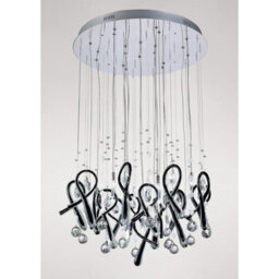 Luminosa Lighting Luminosa Class Pendant Round 20 Light G4 Polished Chrome/black Glass/crystal, Not Led/cfl Compatible - thumbnail 2