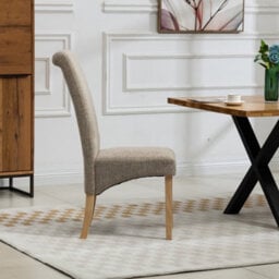 Rimini Fabric Dining Chairs - Set Of 2 - Brown - thumbnail 4