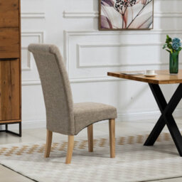 Rimini Fabric Dining Chairs - Set Of 2 - Brown - thumbnail 5