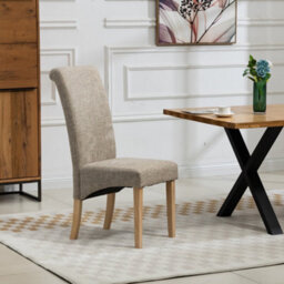 Rimini Fabric Dining Chairs - Set Of 2 - Brown - thumbnail 3