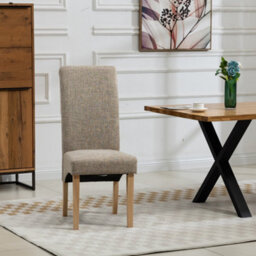 Rimini Fabric Dining Chairs - Set Of 2 - Brown