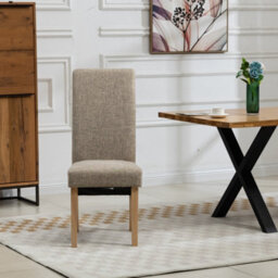 Rimini Fabric Dining Chairs - Set Of 2 - Brown - thumbnail 2