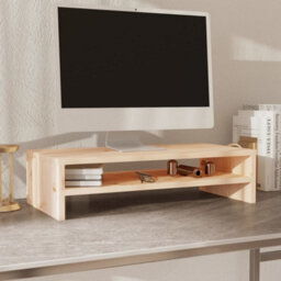 Berkfield Monitor Stand 50X24X13 Cm Solid Wood Pine - thumbnail 3