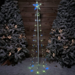Samuel Alexander 150Cm (5Ft) White Metal Maypole Tree With 106 Rainbow Led Wire Lights And Remote - thumbnail 9