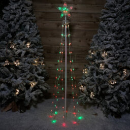 Samuel Alexander 150Cm (5Ft) White Metal Maypole Tree With 106 Rainbow Led Wire Lights And Remote - thumbnail 8