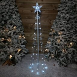 Samuel Alexander 150Cm (5Ft) White Metal Maypole Tree With 106 Rainbow Led Wire Lights And Remote - thumbnail 1