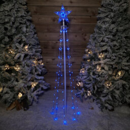 Samuel Alexander 150Cm (5Ft) White Metal Maypole Tree With 106 Rainbow Led Wire Lights And Remote - thumbnail 5