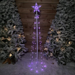 Samuel Alexander 150Cm (5Ft) White Metal Maypole Tree With 106 Rainbow Led Wire Lights And Remote - thumbnail 4