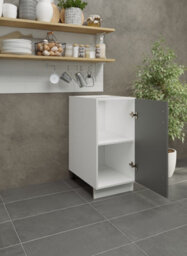 Jd Greta Adjustable Legs Kitchen Base Unit 400mm Storage Cabinet With Door Shelf 40Cm - Grey Matt - thumbnail 3