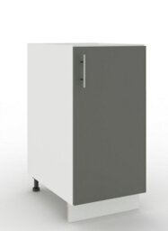 Jd Greta Adjustable Legs Kitchen Base Unit 400mm Storage Cabinet With Door Shelf 40Cm - Grey Matt - thumbnail 1