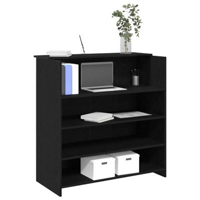Berkfield Reception Desk Black Oak 100X50X103.5 Cm Engineered Wood - image 1