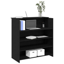 Berkfield Reception Desk Black Oak 100X50X103.5 Cm Engineered Wood - thumbnail 1