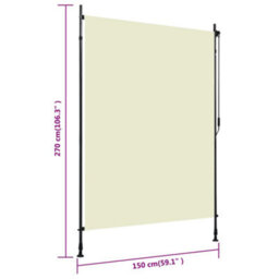 Berkfield Outdoor Roller Blind 150X270 Cm Cream - thumbnail 7