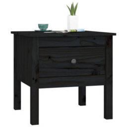 Walplus Side Tables 2 Pcs Black 50X50X49 Cm Solid Wood Pine - thumbnail 6