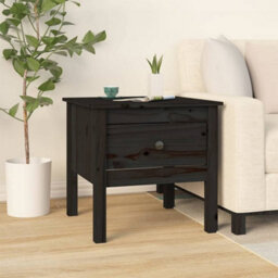 Walplus Side Tables 2 Pcs Black 50X50X49 Cm Solid Wood Pine - thumbnail 4