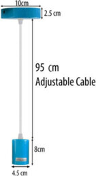 Modern Grey Industrial Pendant Light Adjustable E27 Hanging Ceiling Lamp For Kitchen, Bedroom & Living Room - thumbnail 3