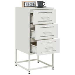 Berkfield Bedside Cabinets 2 Pcs White 36X39X78 Cm Steel - thumbnail 4