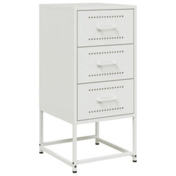 Berkfield Bedside Cabinets 2 Pcs White 36X39X78 Cm Steel - thumbnail 5