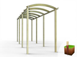 Edecks Extended Colonnade Wooden Garden Pergola (W 1800mm X D 7200mm) With Steel Spikes (2.1M) - thumbnail 3