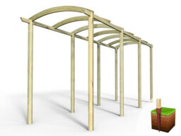 Edecks Extended Colonnade Wooden Garden Pergola (W 1800mm X D 7200mm) With Steel Spikes (2.1M) - thumbnail 5