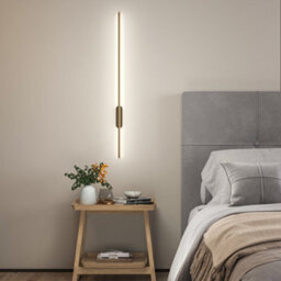 Living And Home Modern Gold Linear Long Strip Aluminum Led Indoor Wall Light Wall Sconce 100Cm Cool White - thumbnail 2