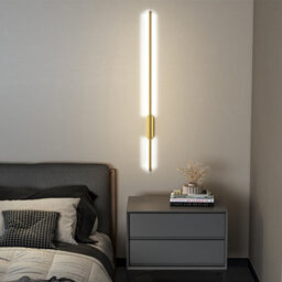 Living And Home Modern Gold Linear Long Strip Aluminum Led Indoor Wall Light Wall Sconce 100Cm Cool White