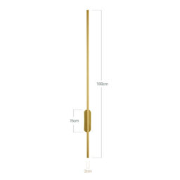 Living And Home Modern Gold Linear Long Strip Aluminum Led Indoor Wall Light Wall Sconce 100Cm Cool White - thumbnail 6