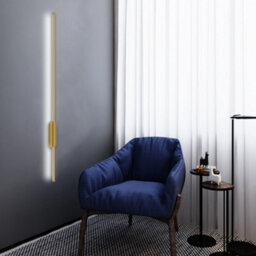 Living And Home Modern Gold Linear Long Strip Aluminum Led Indoor Wall Light Wall Sconce 100Cm Cool White - thumbnail 3