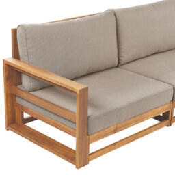 Beliani Garden Sofa 3 Seater Timor Modular Certified Acacia Wood Light Brown - thumbnail 8