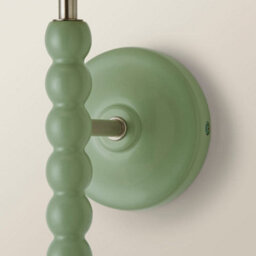 Valuelights Bobbin Pair Of Green Wall Lights With Scallop Shade - thumbnail 5