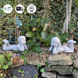Cheerful Laying Boy And Girl Outdoor Ornament - thumbnail 3