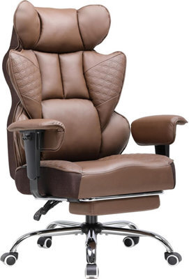 Comhoma Office Chair High Back Pu Leather Executive Desk Chair With Footrest, Ergonomic Big Swivel Reclining Computer Chairs - image 1