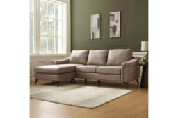 Home Detail Emma 3 Seater Sofa With Chaise, Brown Air Leather - thumbnail 2