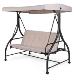 Costway Garden Patio Swing Chair 3 Seater Hammock Bench Convertible Canopy Cushion Seats - thumbnail 7