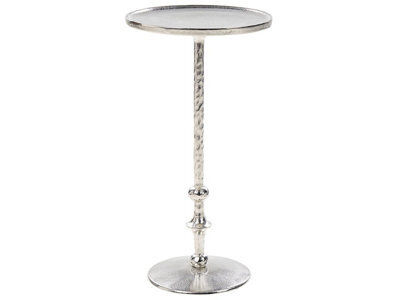 Wyld And Coco Novaline Silver Metal Round Side Table 32Cm Geometric End Table - image 1