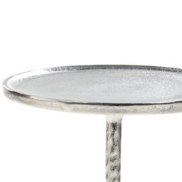 Wyld And Coco Novaline Silver Metal Round Side Table 32Cm Geometric End Table - thumbnail 3