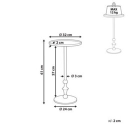 Wyld And Coco Novaline Silver Metal Round Side Table 32Cm Geometric End Table - thumbnail 4